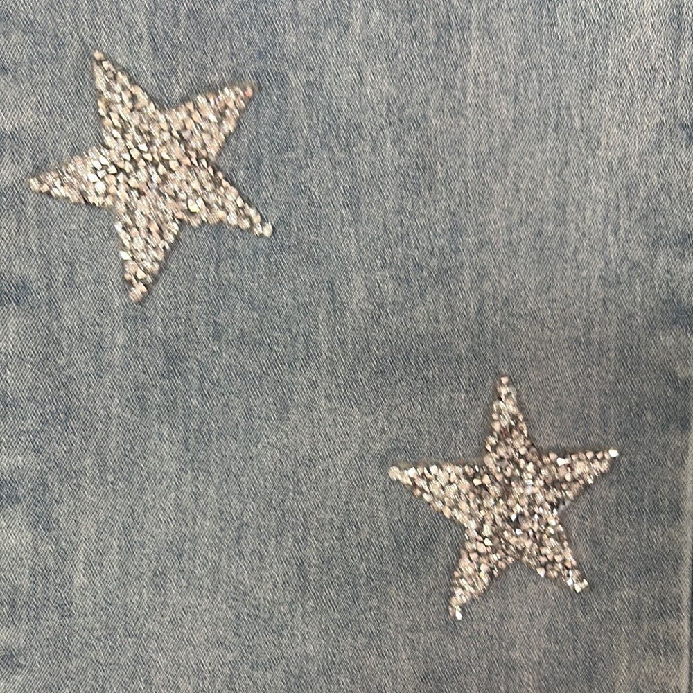 Blue High Rise Star Pattern Jeans - Picture 4 of 9